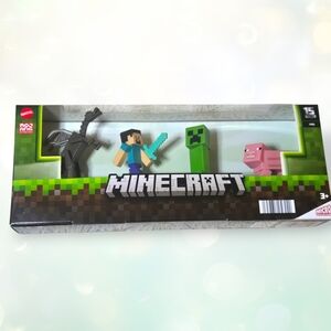 Minecraft Micro Collection Collectible 4 Figure Play Set with Ender Dragon